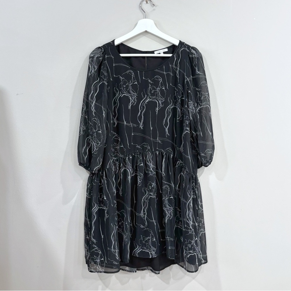 Patrizia Pepe Women Mini Dress IT 40 US 4 Black Sheer Avant Garde Whimsigoth